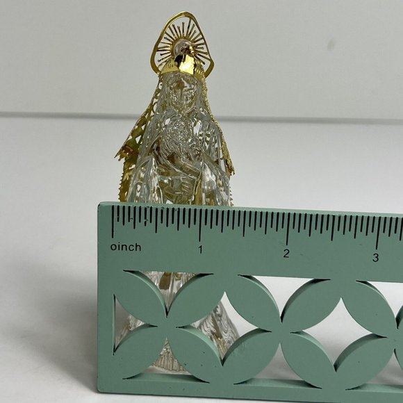 Virgin Mother Mary Christmas Ornament Clear Acrylic 4" Religious Holiday Vintage - Picture 9 of 12